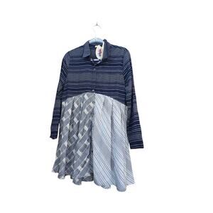 Babydoll 100% cotton layering Mix Fabric Shirt Swing Mix Pattern Dress S
